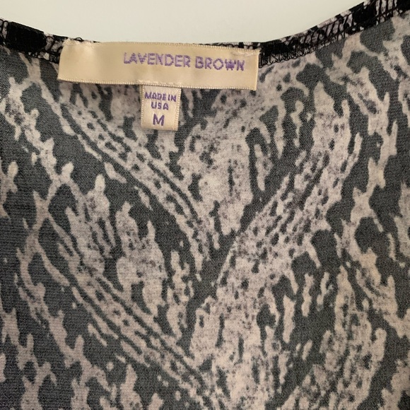 Lavender Brown Black and Gray Long Sleeve Dress, size M - Picture 2 of 4